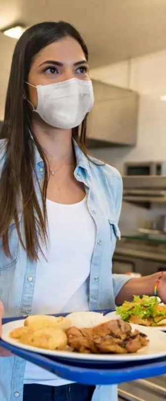 Food tray woman